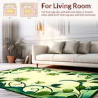 Green Vine Swirl Pattern Rug