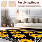 Vibrant Yellow Floral Pattern Rug