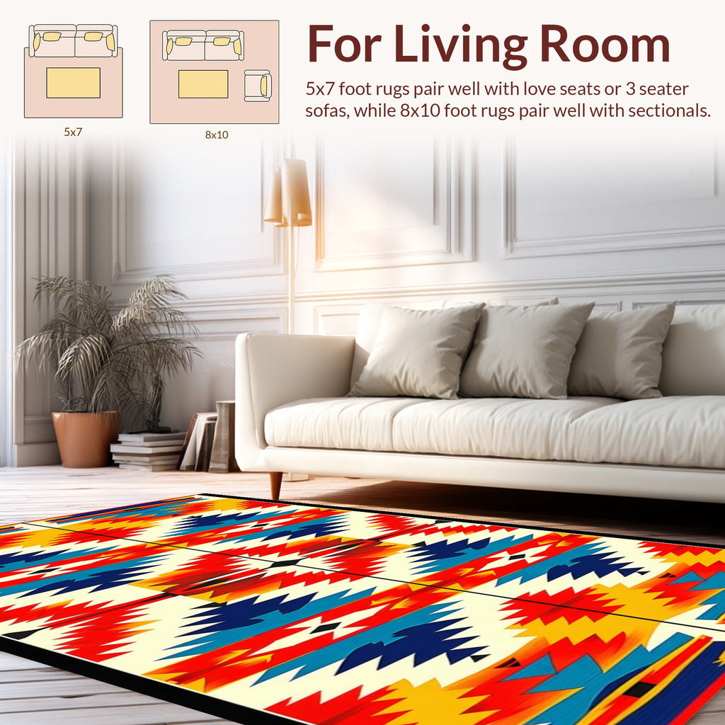 Southwestern Tribal Geometric Pattern Rug