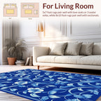 Elegant Blue Floral Vine Pattern Rug