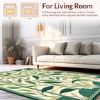 Green Leafy Vine Botanical Pattern Rug