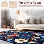 Vibrant Floral Swirls Pattern Rug
