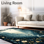Midnight Forest With Butterflies Birds Rug