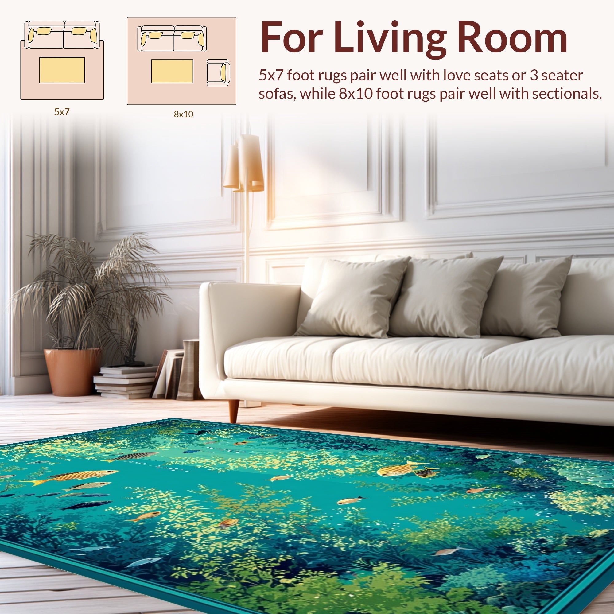 Aquatic Reef Foliage Delight Rug