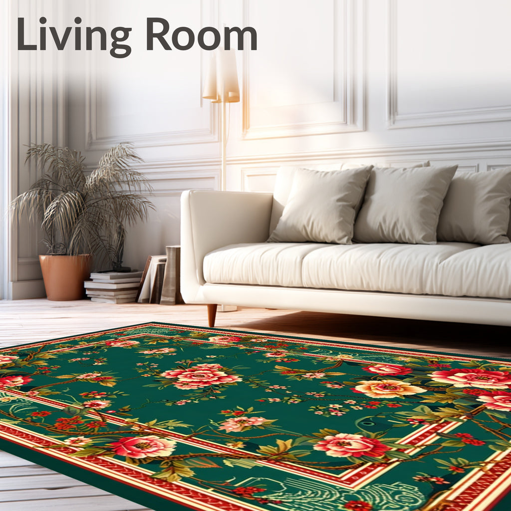 Aesthetic Floral Vine Pattern Rug