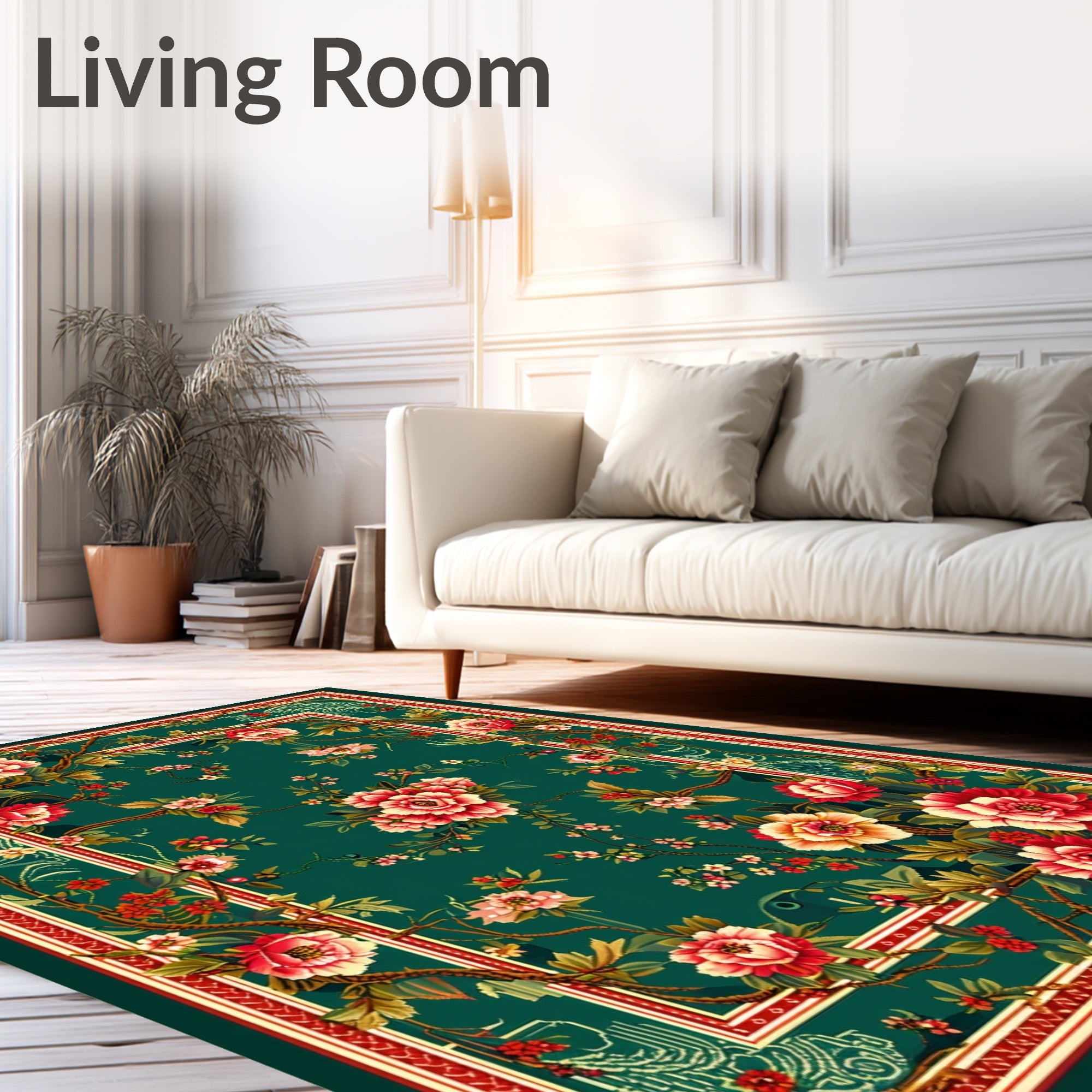Aesthetic Floral Vine Pattern Rug
