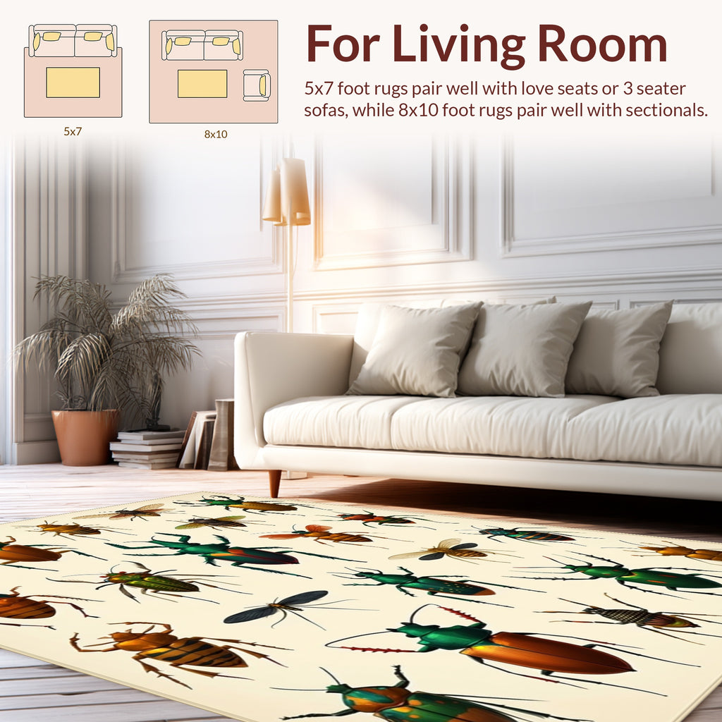 Collection of Botanical Insect Illustrations Rug