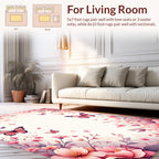 Pink Butterfly Blossom Pattern Rug