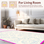 Abstract Blue Swirl Pattern Rug