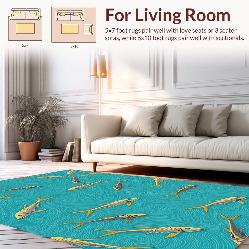 School Of Fish Pattern Rug