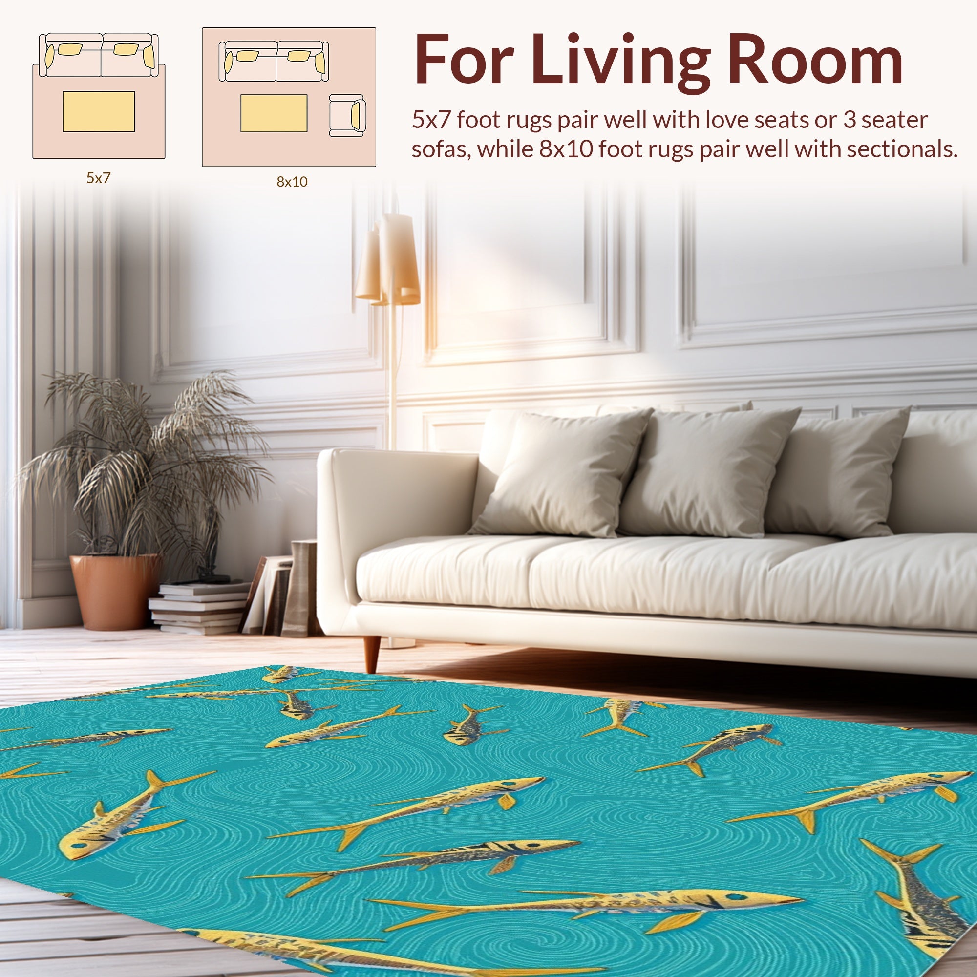 School Of Fish Pattern Rug