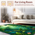 Lush Tropical Jungle Greenery Rug