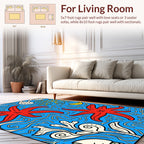 Ocean Starfish Coral Waves Design Rug