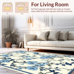 Elegant Blue Blossom Branch Pattern Rug
