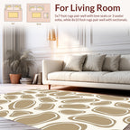 Organic Beige Outline Irregular Shapes Rug
