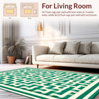 Intricate Interlocking Teal Geometric Design Rug