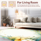 Floral Whimsy Watercolor Garden Rug
