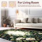 Floral Vine With White Peony Pattern Rug