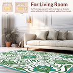 Green Floral Art Nouveau Pattern Rug
