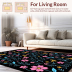 Whimsical Butterflies Floral Pattern Rug