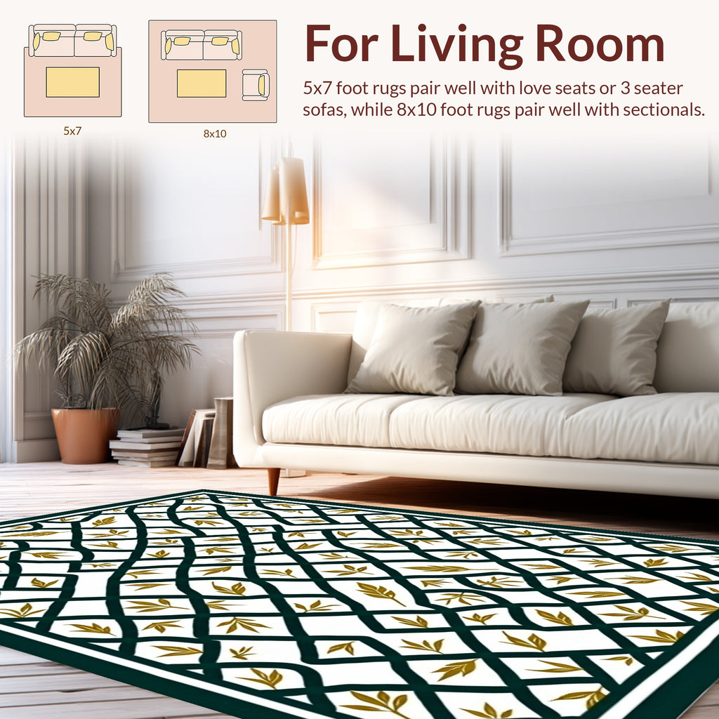 Lattice Vine Leaf Pattern Rug