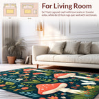 Whimsical Fungi Butterfly Meadow Design Rug