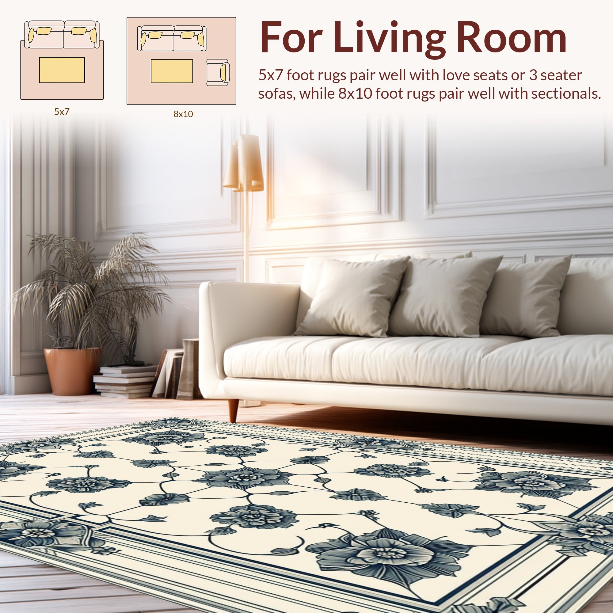 Classic Floral Medallion Pattern Rug