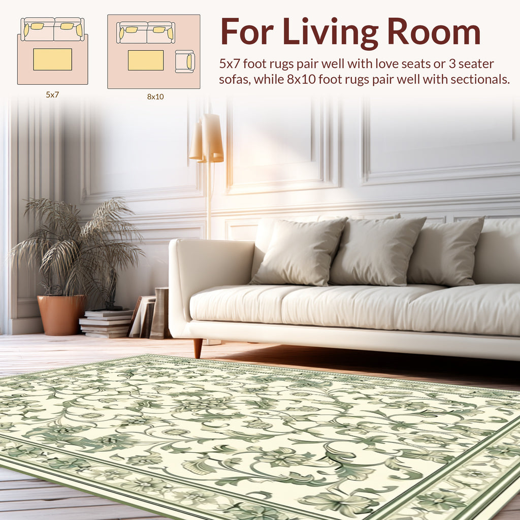 Classic Floral Damask Pattern Rug