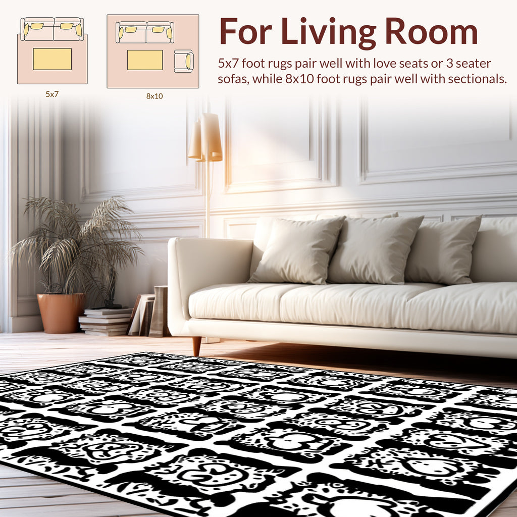 Playful Character Pattern Design Rug
