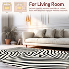 Bold Black White Stripe Pattern Rug