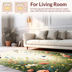 Whimsical Garden Meadow Butterfly Bloom Design Rug