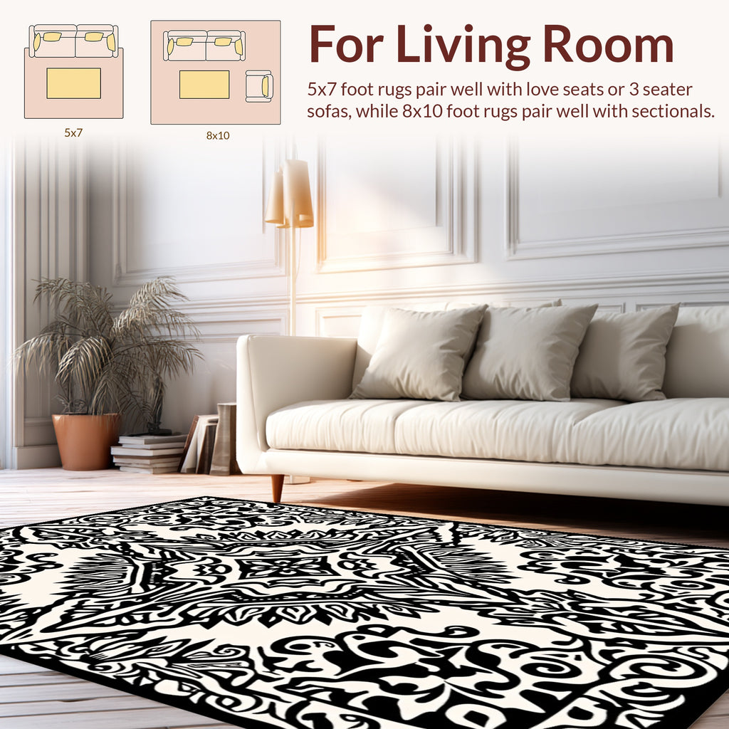 Intricate Floral Scrollwork Pattern Rug