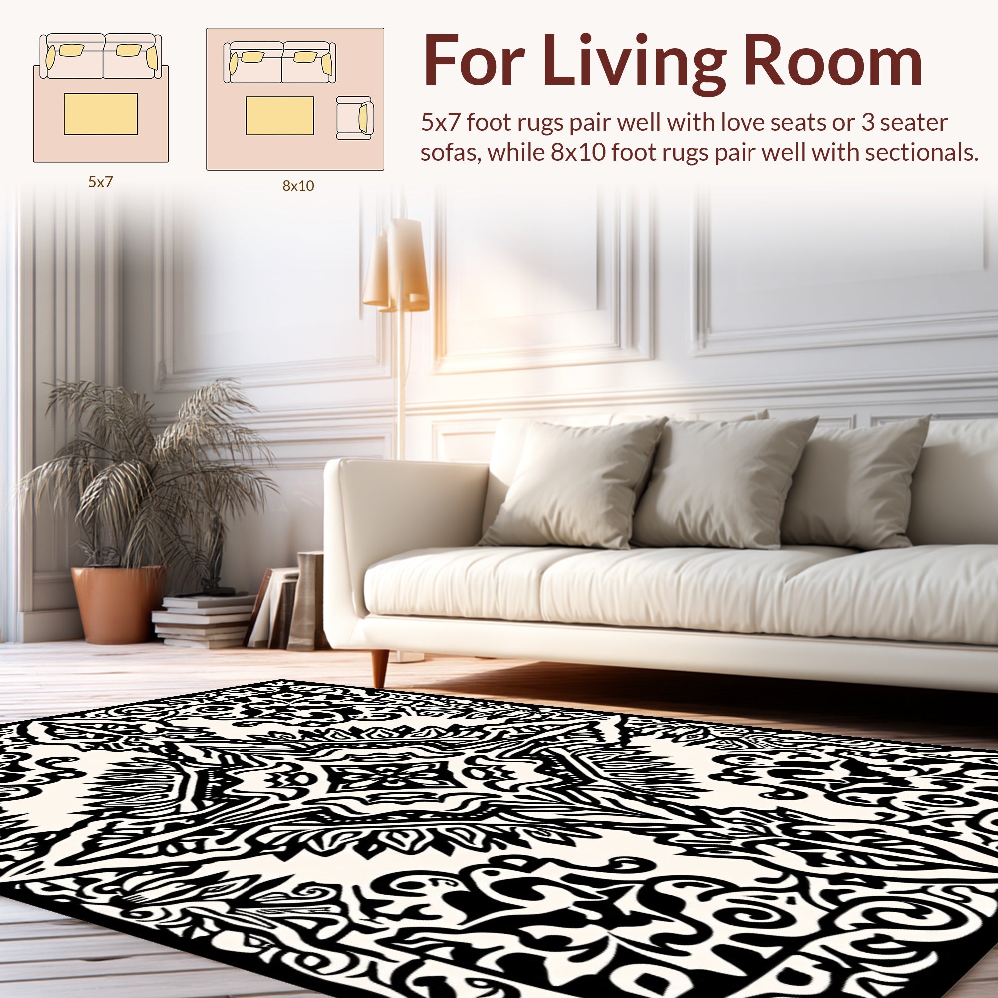 Intricate Floral Scrollwork Pattern Rug