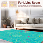 Whimsical Fish and Turtle Pattern Rug