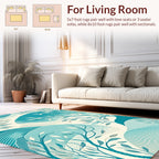 Abstract Floral Wave Pattern Rug