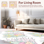 Soft Pastel Floral Botanical Design Rug