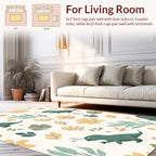 Cute Dinosaurs And Foliage Pattern Rug
