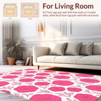 Bold Pink Rose Floral Pattern Rug
