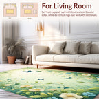 Whimsical Floral Butterflies Garden Design Rug