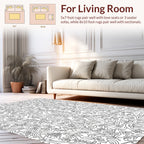 Botanical Line Art Pattern Rug