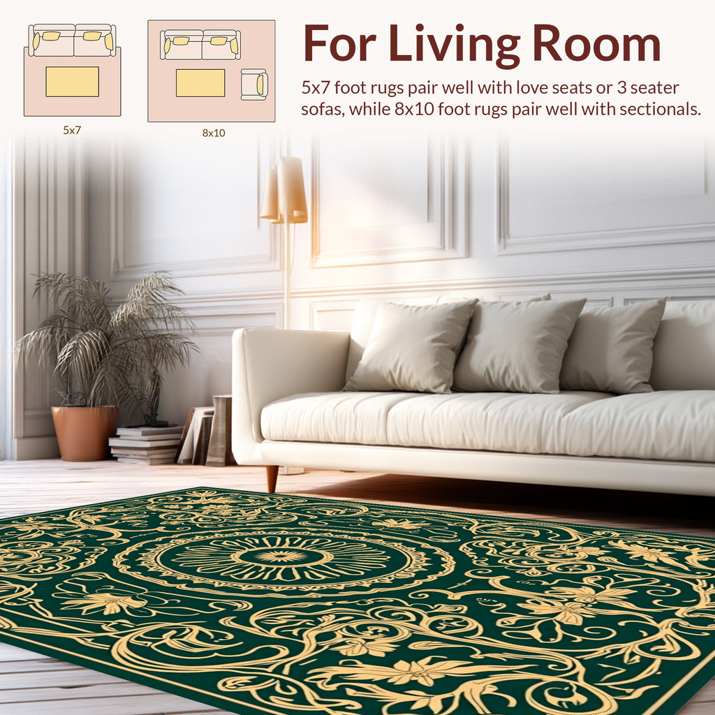 Elegant Floral Scrollwork Design Rug