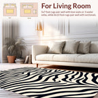 Bold Black And Cream Zebra Print Rug