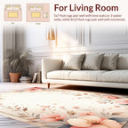 Soft Pink Floral Botanical Garden Rug