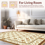 Ornate Floral Scroll Work Design Rug