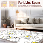 Abstract Floral Design with Yellow Accents Rug