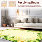 Delicate Kiwi Daisy Pattern Rug