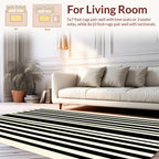 Bold Black White Stripe Pattern Rug