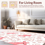Playful Creatures Floral Illustration Rug