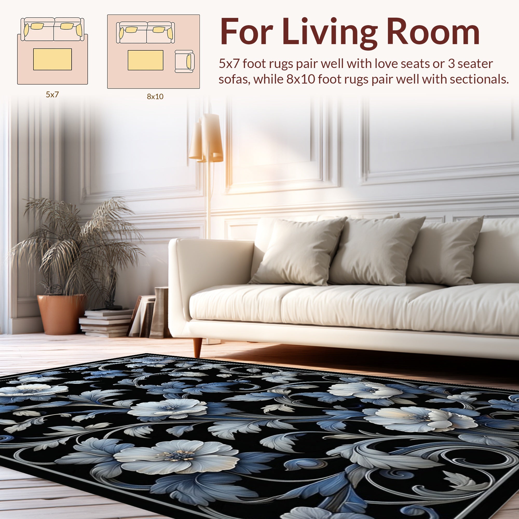 Intricate Floral Scrollwork Pattern Rug