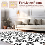 Abstract Circles And Paw Prints Pattern Rug